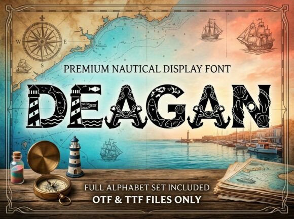 Deagan: A Maritime Display Typeface for Bold Digital Identity