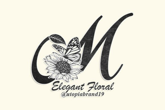 Elegant Floral Monogram: A Thoughtful Display Typeface for Editorial Calm