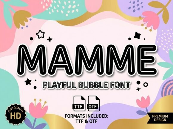Mamme: A Bouncy, Bright Display Typeface for Joyful Branding